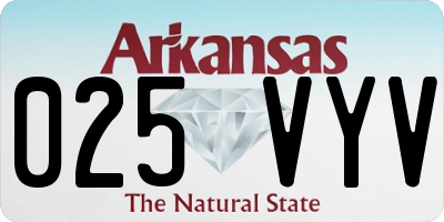 AR license plate 025VYV