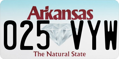 AR license plate 025VYW