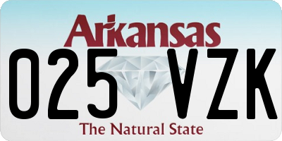 AR license plate 025VZK