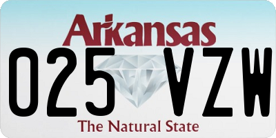 AR license plate 025VZW