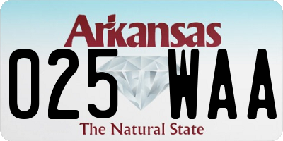 AR license plate 025WAA