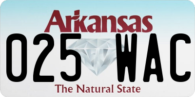 AR license plate 025WAC