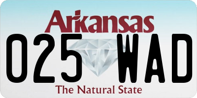 AR license plate 025WAD