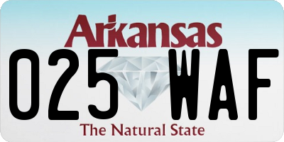 AR license plate 025WAF