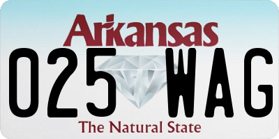 AR license plate 025WAG