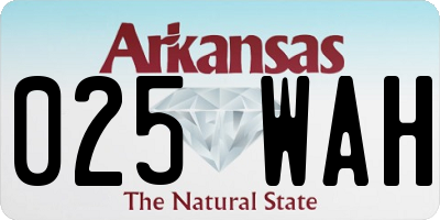 AR license plate 025WAH