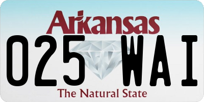 AR license plate 025WAI