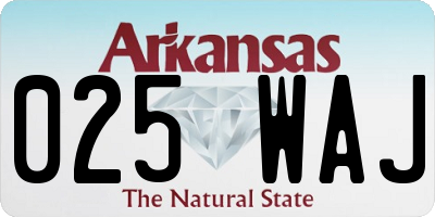 AR license plate 025WAJ