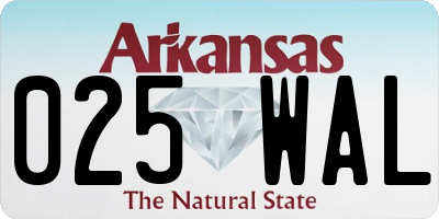 AR license plate 025WAL