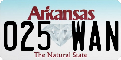 AR license plate 025WAN