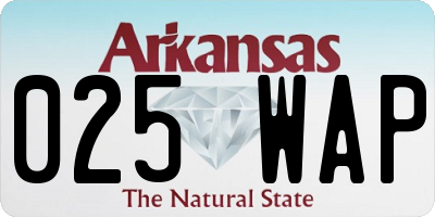 AR license plate 025WAP