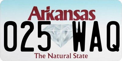 AR license plate 025WAQ