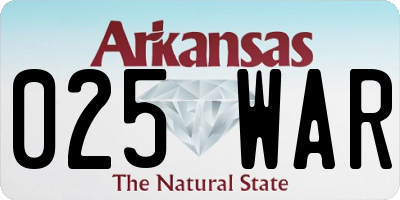 AR license plate 025WAR