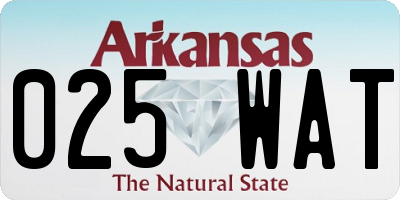 AR license plate 025WAT