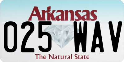 AR license plate 025WAV