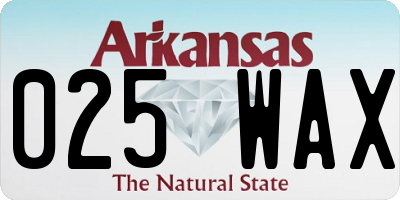 AR license plate 025WAX