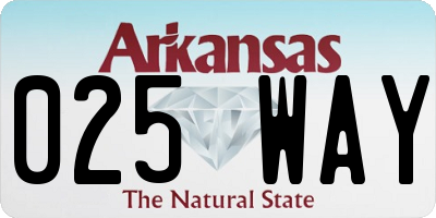AR license plate 025WAY