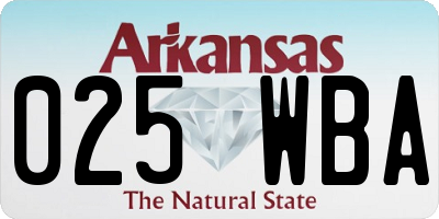 AR license plate 025WBA