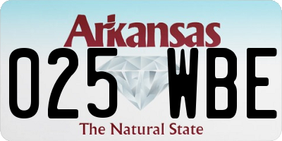 AR license plate 025WBE