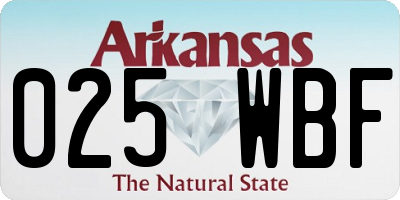 AR license plate 025WBF