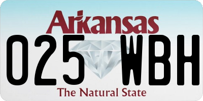 AR license plate 025WBH