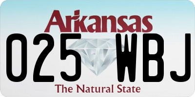 AR license plate 025WBJ