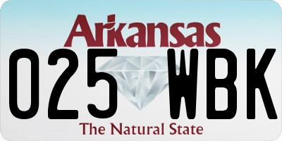 AR license plate 025WBK