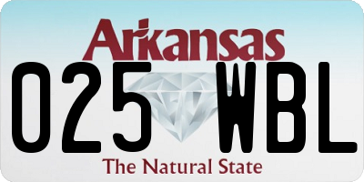 AR license plate 025WBL