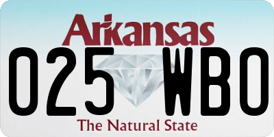 AR license plate 025WBO