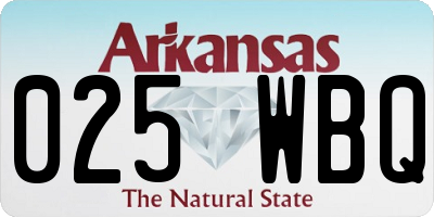 AR license plate 025WBQ