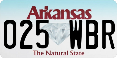 AR license plate 025WBR
