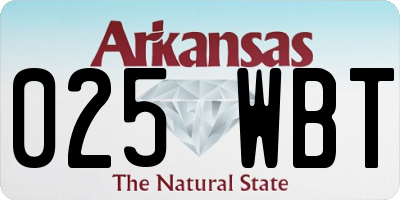AR license plate 025WBT