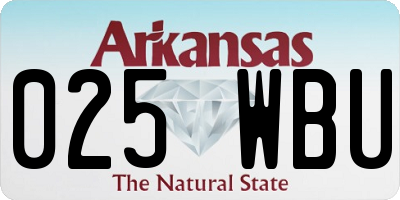 AR license plate 025WBU