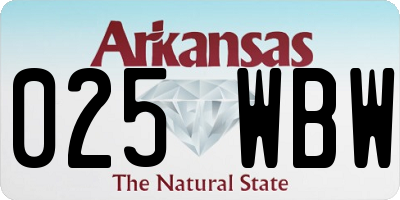 AR license plate 025WBW
