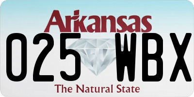 AR license plate 025WBX