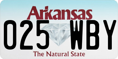 AR license plate 025WBY