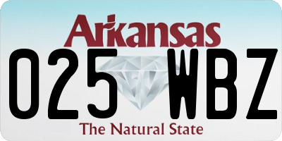 AR license plate 025WBZ
