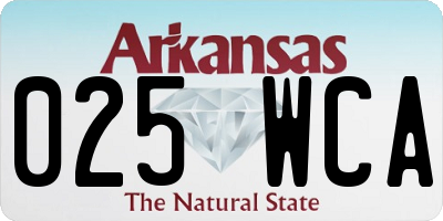 AR license plate 025WCA