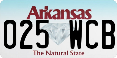 AR license plate 025WCB