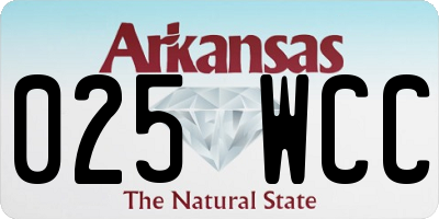 AR license plate 025WCC