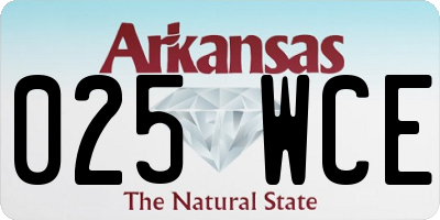 AR license plate 025WCE