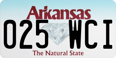 AR license plate 025WCI