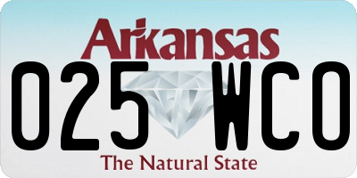 AR license plate 025WCO