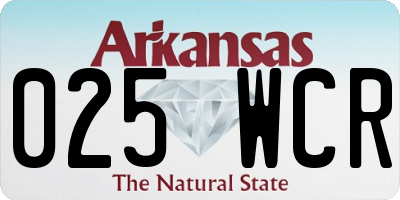 AR license plate 025WCR