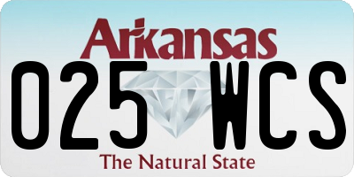 AR license plate 025WCS