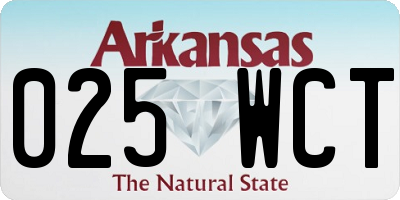 AR license plate 025WCT