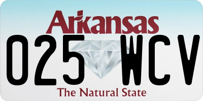 AR license plate 025WCV