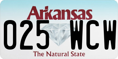 AR license plate 025WCW