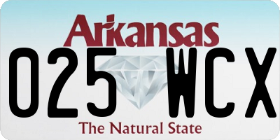 AR license plate 025WCX