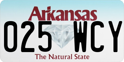 AR license plate 025WCY